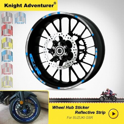 Hot Sell High Quality Motorcycle Tire waterproof wheel logo stickers reflective stripe moto decals for SUZUKI GSR600 GSR 600 gsr