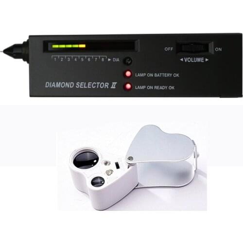 FREE SHIPPING 2pc/lot diamond gemstone tester detector selector II,jewelry testing pen,hardness checker loupe magnifier