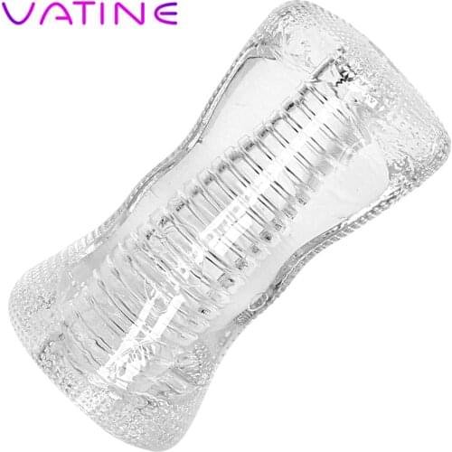 VATINE Transparent Vagina Masturbation Cup Penis Trainer Male Masturbator Delay Ejaculation Adult Products Sex Toys for Men