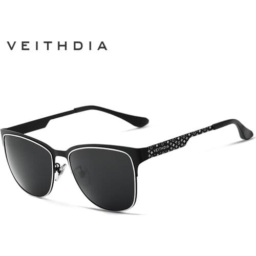 VEITHDIA Stainless Steel Sun Glasses Polarized Blue Coating Mirror Driving Mens Sunglasses Male Eyewear For Men/Women 3580