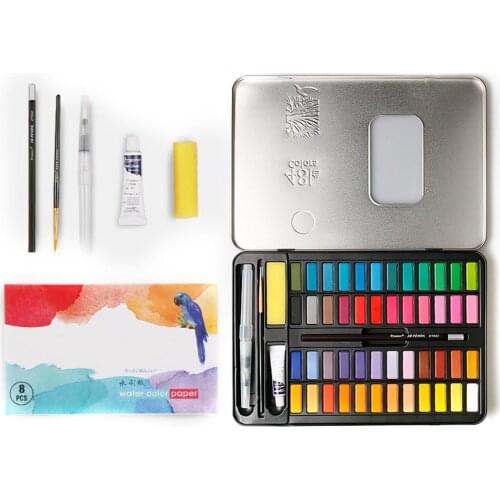 Watercolor Set Vibrant Colors Watercolor Paper Brush Palette for Kids Adults Painting Coloring DU55
