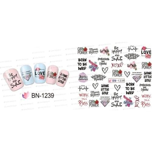 Nail Sticker Water Transfer Letters Pattern Durable Nail Art Paper-made Sticker For Festival