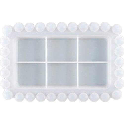 2021 New Rectangular Beaded Fruit Storage Box Epoxy Resin Mold Tray Plate Dish Casting Silicone Mould DIY Crafts Ornaments Mold