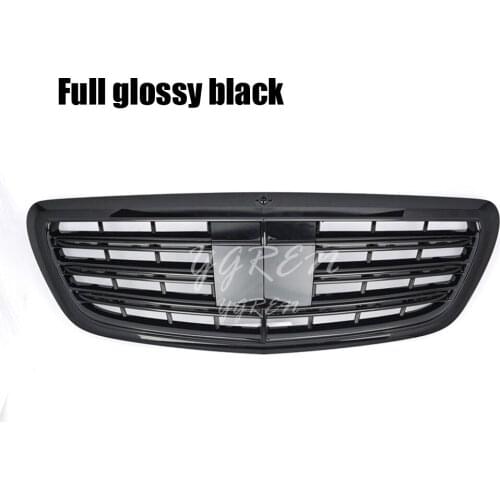 Front GT R Grill for Benz S-Class W222 S350 S400 S500 2014-2019 Glossy Matte Black ABS