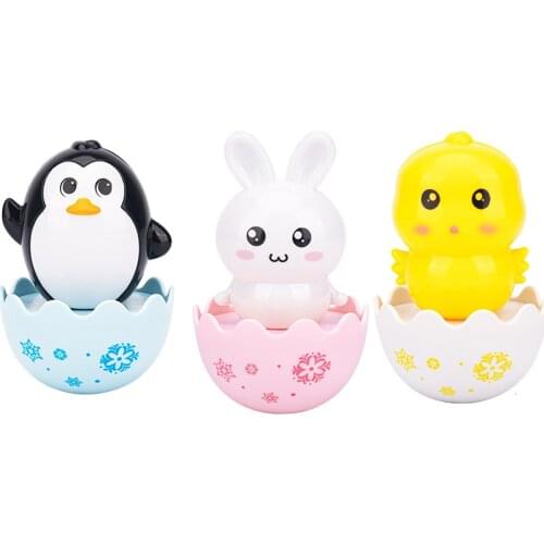 Tumbler Doll Roly Poly Toy Rattles for Newborns 3+ Months Infants Animal Figures Desktop Ornament Early Leaning