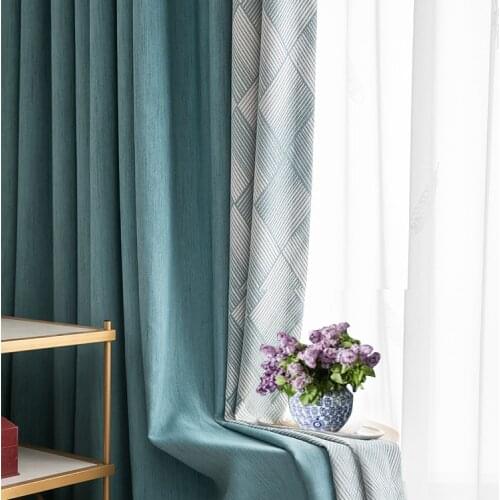 Geometric Curtains for Living Room Luxury Semi Blackout Curtain Customized Splicing Drapes Nordic Modern Blinds Window Decor