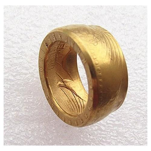 US 20$ Coin Gold Plated Ring Handcrafted US In Sizes 7-14