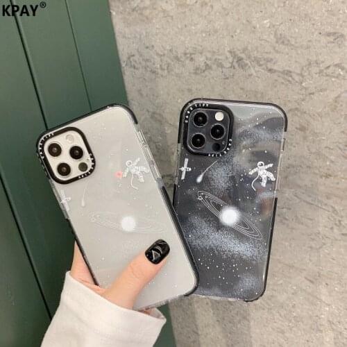 Transparent Space Astronaut Phone Case For iPhone 11 12 Pro Max 6 7 8 Plus XR XS SE2 Shockproof Mobile Phone Bag Case Cover