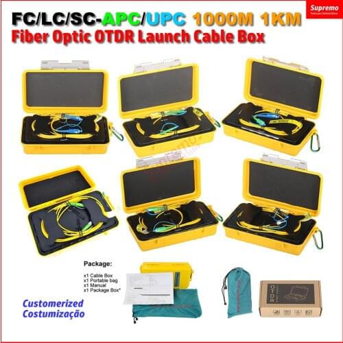 FC/LC/SC to APC/UPC OTDR Launch Cable Box 1000M Fiber Optical Blind Zone Eliminator used with Fiber Optical Singlemode 1KM