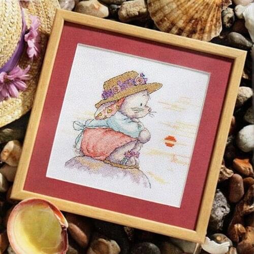 Hand-embroidered Hanging Painting Cross Stitch Kit Precision Printing XT33 Cute Cartoon Little Rabbit Jingsi Childrens Bedroom