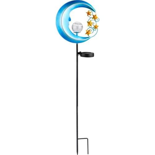 Solar Garden Stake Lights Wireless Gaming Mouse Blue Star Lawn Decor Hollow For Outdoor Landscape Moon Lamp