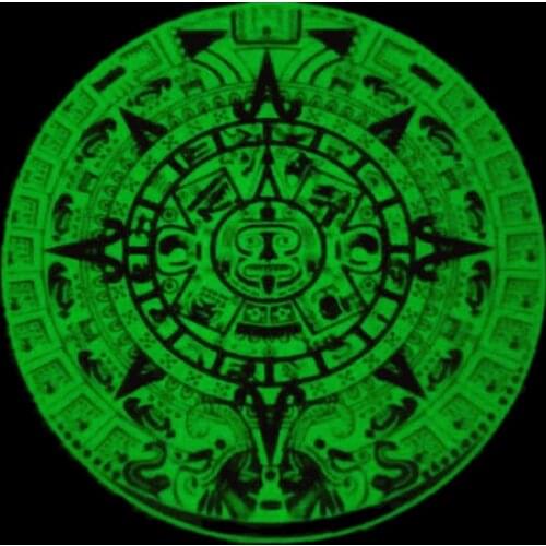 Patches Noctilucent Maya Aztec Stickers for Clothes Thermal Transfer Printing Pattern DIY Decoration Luminous Style Patch