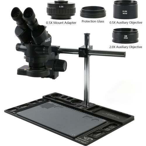 3.5X - 90X Binocular microscop Stereo Microscope Continuous Zoom Magnification + Big Aluminum Stand + Lens + 56 LED Ring Light