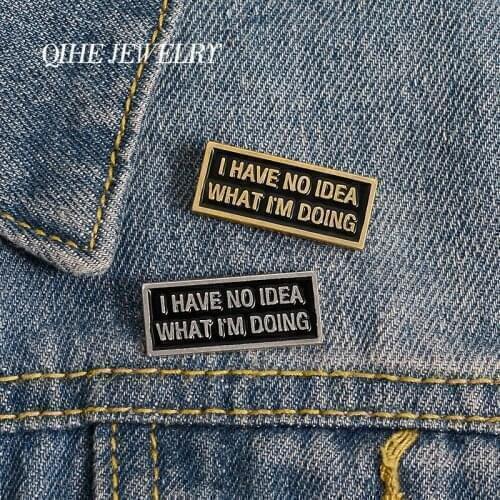 QIHE JEWELRY Fun Phrase Enamel Pins Magnetic Buckle Brooches Badges Women Fashion Lapel Brooches Wholesale Gifts for Friends
