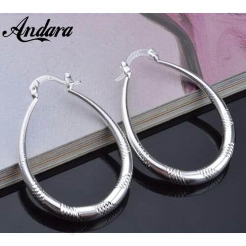 2020 New 925 Sterling Silver Earrings U-Shaped Grain Earrings Women Wedding Wedding Jewelry Gifts