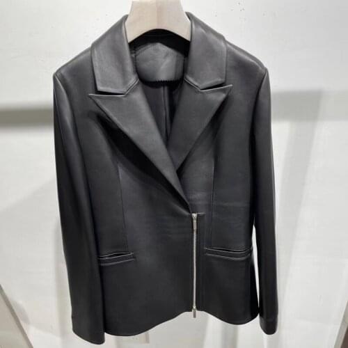 2021FW Real Leather Blazer Office Ladies Genuine Sheepskin Jacket