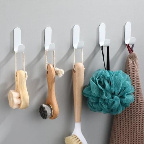 1 Pcs Wall Hanger Hook Drill Free White Color Durable Hook for Towel Beding Room Bag Door Hanger Hook Bathroom Accessories