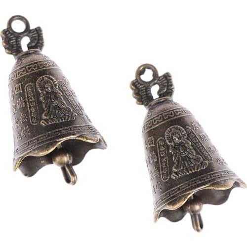 1PCS Shui Feng Bell Antique Bell Chinese Mini Sculpture Pray Guanyin Buddha Bell