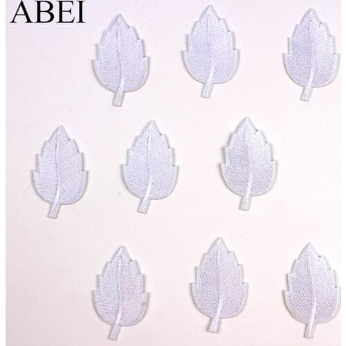 10pcs White Leaf Patch Embroidery Stickers for tablecloth bedsheets Repair Decoration DIY Garments Appliques Accessories Badge
