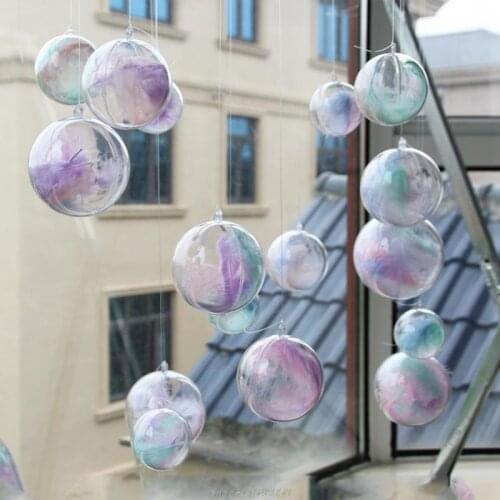 15pairs of 30pcs of plastic ball hollow ball Christmas decoration hanging ball shopping mall sky transparent AG09 21 Dropship