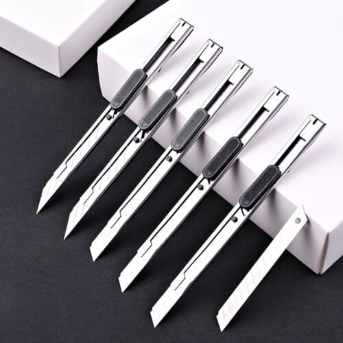 3pc Mini Stainless Steel Utility Knife Small Portable Office Supplies Paper Cutting Knife Student Manual Knife Express Unpacker