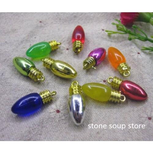 30/100pcs Colorful Mini Plated Lights NOT LIGHT Lamp Bulb Diy Bracelet decoration Christmas ornament Art craft 0.85*2.3cm