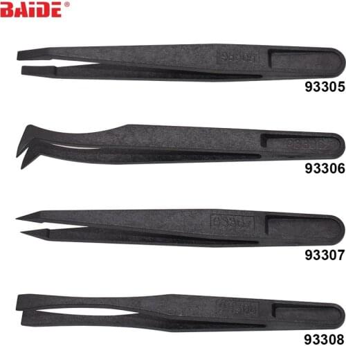 3000pcs/lot Wholesale Black Plastic Tweezers 93301 ESD Anti Static Tweezers For Phone Electronic DIY Repair Factory Price