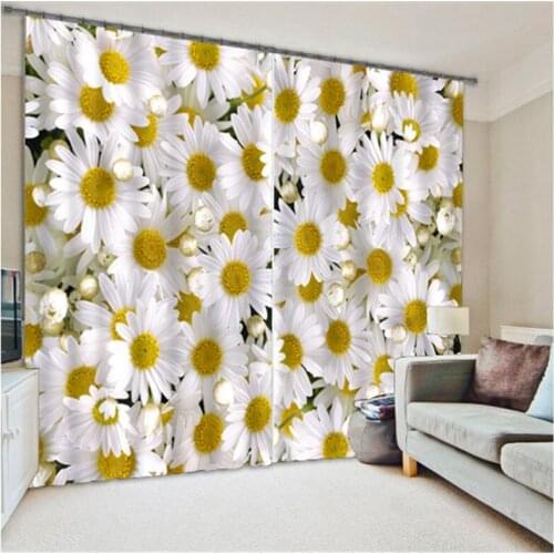 3D Blackout Window Curtains For Living Room office Bedroom Customized size Drapes Cortina Rideaux Chrysanthemum print pillowcase