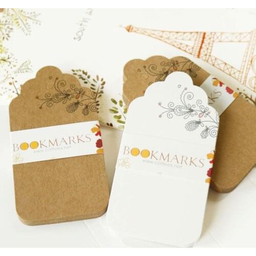 60pcs/set Floral Kraft Paper Tag White Gift Tags DIY Paper Cards Bookmarks Garment Tags Sweing Clothing Party Gift Hang Tag