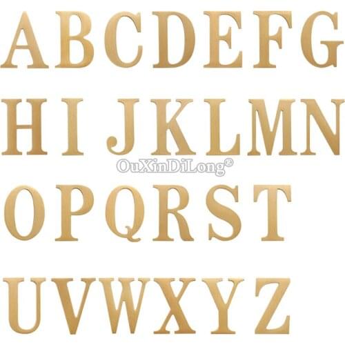 Brand New Pure Brass Self-adhesive House Numbers Door House Signs Mail Home Hotel Bar Room Street Signs Address Letter A~Z