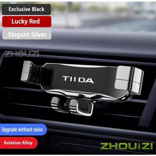 For Nissan Tiida Gravity Small Car Mobile Phone Holder Smartphone Holder Air Vent Clip Mounts Stand GPS Bracket Accessories