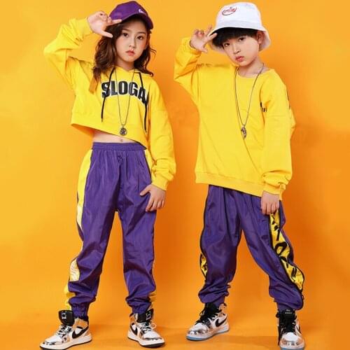 Printing Jazz Dance Costumes Kids Hip Hop Performance Clothing Long Sleeve Street Dance Rave Outfit Practice Clothes DC3220