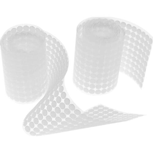 500 Pairs Double-sided Tape Dots Self-Adhesive Fastener 10mm Strong Glue Stickers Disc White Round Coins DIY Hook Loop Tape