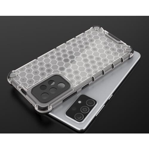 Hybrid TPU PC Armor Case For Samsung Galaxy A72 A52 A42 A32 A12 A71 A51 A41 A31 A21 A11 A21s Honeycomb Transparent Hard Cover