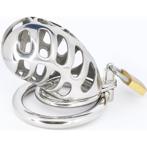 Stainless Steel Cock Cage Male Chastity Device With Steel Catheter Penis Lock Cock Ring Sex Toys For Men Chastity Belt C006/C008
