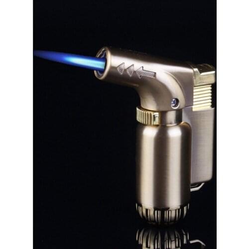 Compact Butane Jet Lighter Torch Lighter Gasoline Fire Windproof Spray Gun Metal Lighter GAS Cigarette Accessories S
