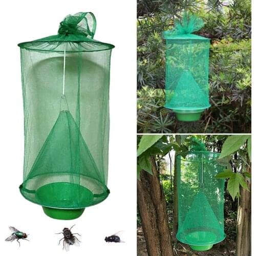 Flycatcher Top Catcher Non Toxic Folding Ranch Fly Trap Non Toxic Hanging Catcher Cage Traps E7