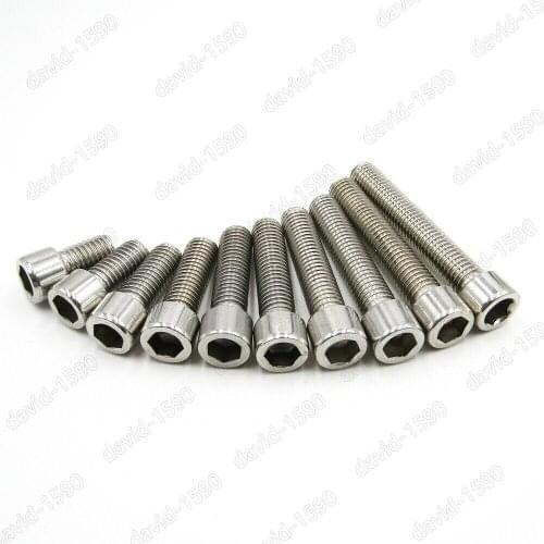 M10 M12 Stainless Steel Allen Hex Socket Bolts Cap Head Screws DIN912 Metric Full Thread