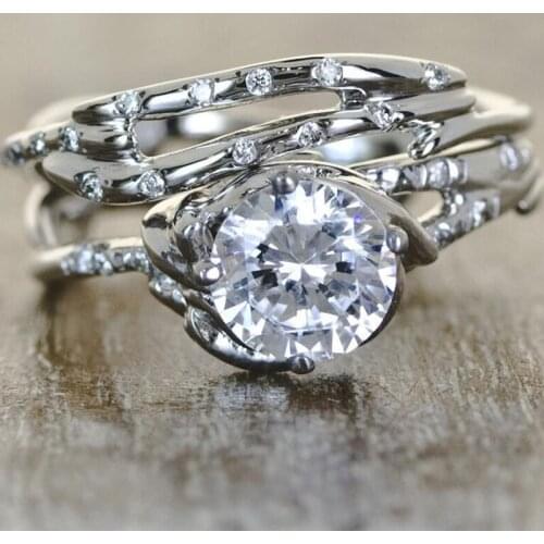 925 sterling silver European and American fashion irregular vertical bar punk couple zircon ring mens gift lucky gift jewelry