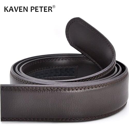Leather Belt Without Buckle Mens Automatic Buckle Belts No Buckle Ratchet Strap Good Quality Male Belts