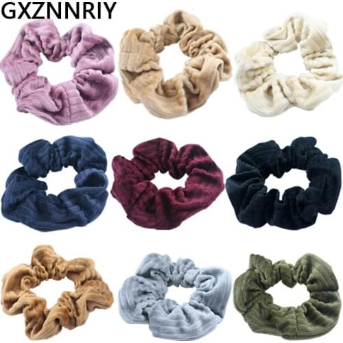 Autumn Winter Velvet Scrunchies Hair Accessories for Women Elastic Hair Bands Girls Scrunchie New Fashion Ladies Headwear Gifts