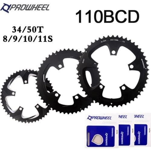 Prowheel bike chainring 110bcd 34/50T Road Bicycle chainwheel Aluminum alloy/Steel For 8/9/10/11 Speed chain Cycling Parts