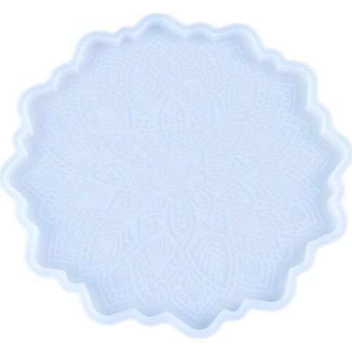 DIY Crafts Cup Mat Pad Crystal Epoxy Resin Mold Sunflower Coaster Silicone Mould F3MD