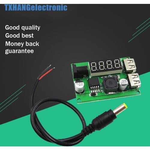 Dual USB DC-DC 12V/24V/36V to 5V 3A Step Down Buck Converter Voltmeter Module MAX For Car Phone Power Supply