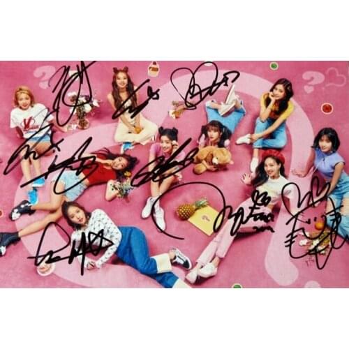 Hand signed TWICE autographed group photo what is love 6 inches freeshipping 032018B