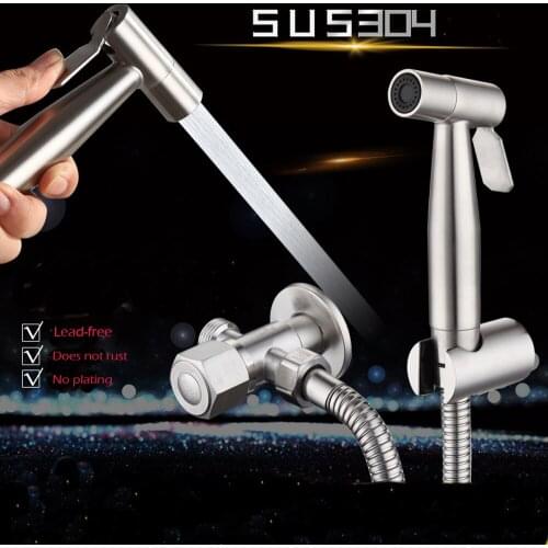 SUS 304 Stainless Steel Hand Bidet faucet for Bathroom Handheld Toilet bidet sprayer set Kit hand sprayer shower head Cleaning