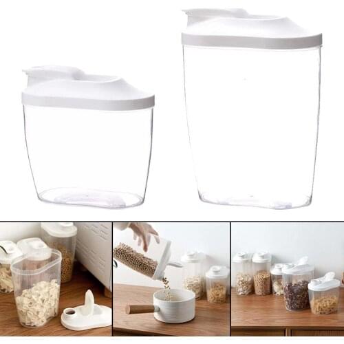Plastic Cereal Dispenser Storage Box Kitchen Food Grain Rice Container Organizer Grain Storage Cans