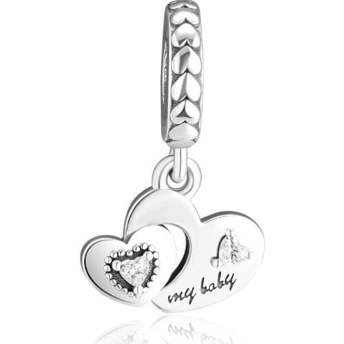 CKK Beads My Baby Heart Silver Charm Sterling Silver Fits Pandora Charms Silver 925 Original Bracelet Beads for Jewelry Making