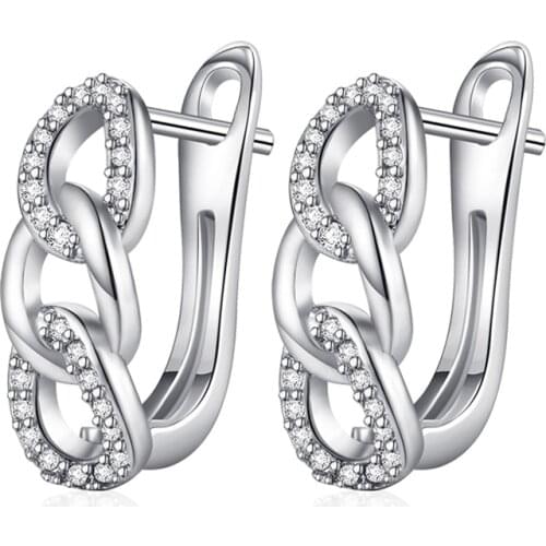 Korean Fashion Jewelry Infinity Big Stud Earrings Gold Color 8 Shape Large Cubic Zirconia Earrings for Women Girls Gifts