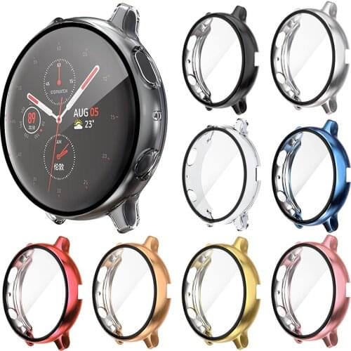 Glass+Case For Samsung Galaxy Watch Active 2 44mm/40mm All-Around Cover Bumper+Screen Protector Watch Active2 Accessories
